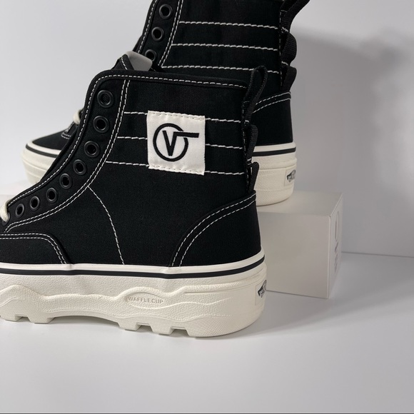 VANS SENTRY WC WOMENS HIGH TOP SHOES SIZE 7 BLACK WHITE WAFFLECUP LACE UP CANVAS - Picture 9 of 10